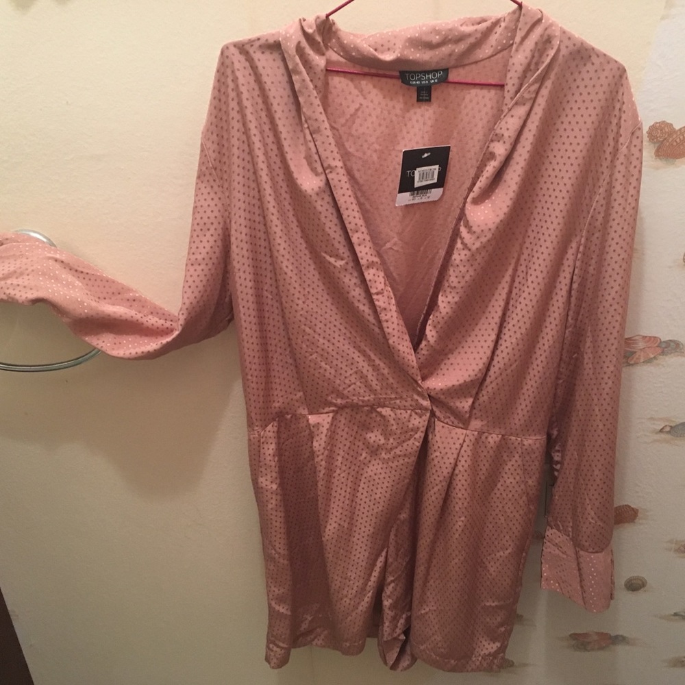 🆕Topshop 💞 Romper 💞 Long-Sleeve Shortalls Sz8